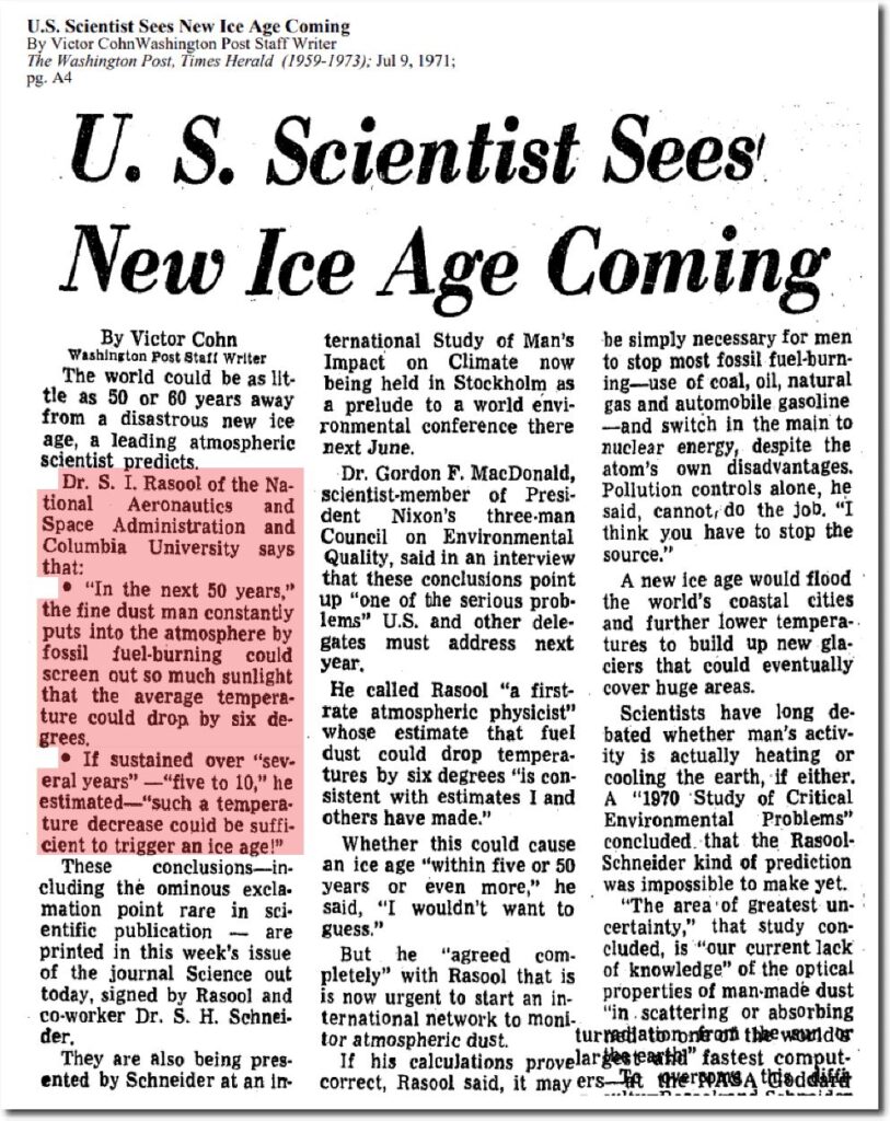 Global Cooling and a New Ice Age: Never Forget (humility required in science, change)